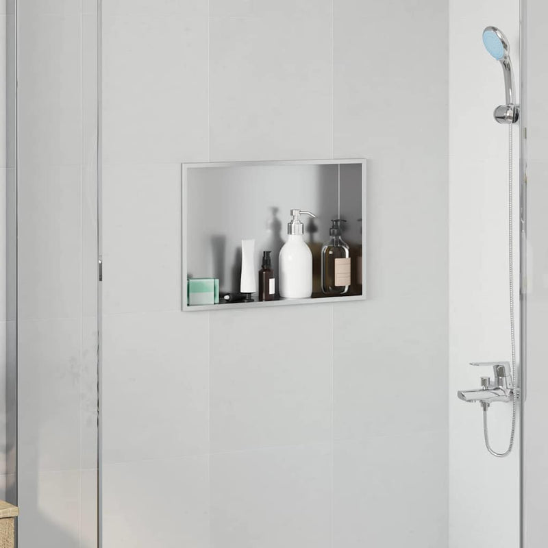 Load image into Gallery viewer, Vidaxl douche niche zilver 45 x 30 x 9,5 cm roestvrij staal