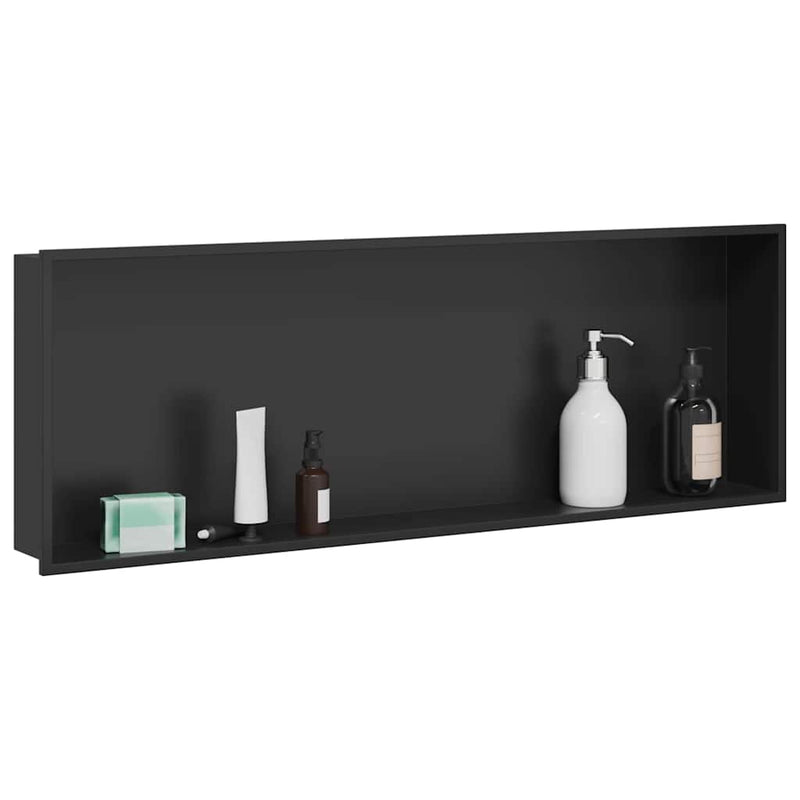 Load image into Gallery viewer, Vidaxl douche niche zwart 90 x 30 x 9,5 cm roestvrij staal