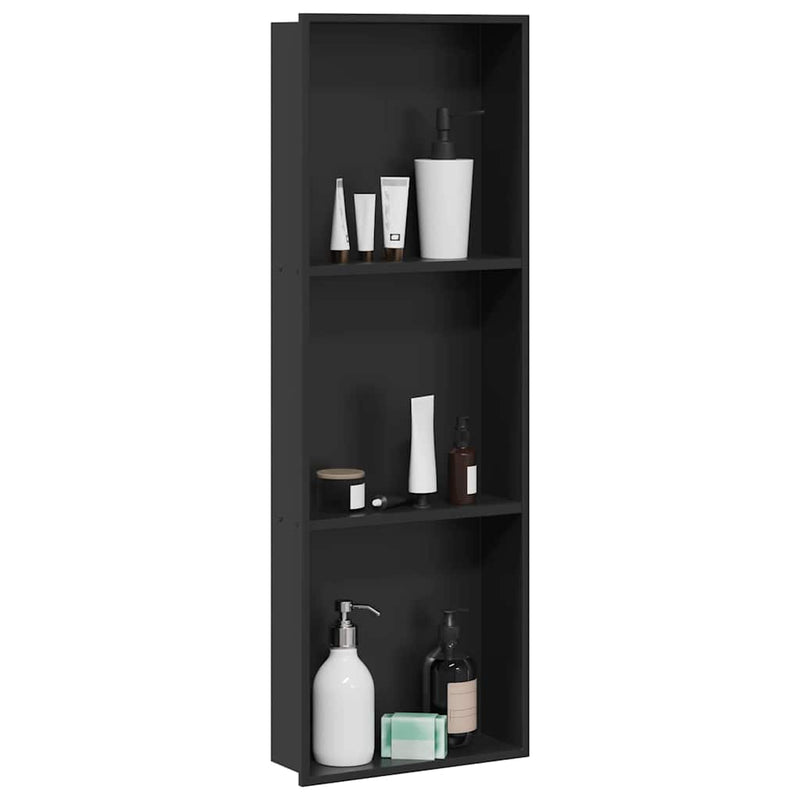 Load image into Gallery viewer, Vidaxl douche niche zwart 90 x 30 x 9,5 cm roestvrij staal