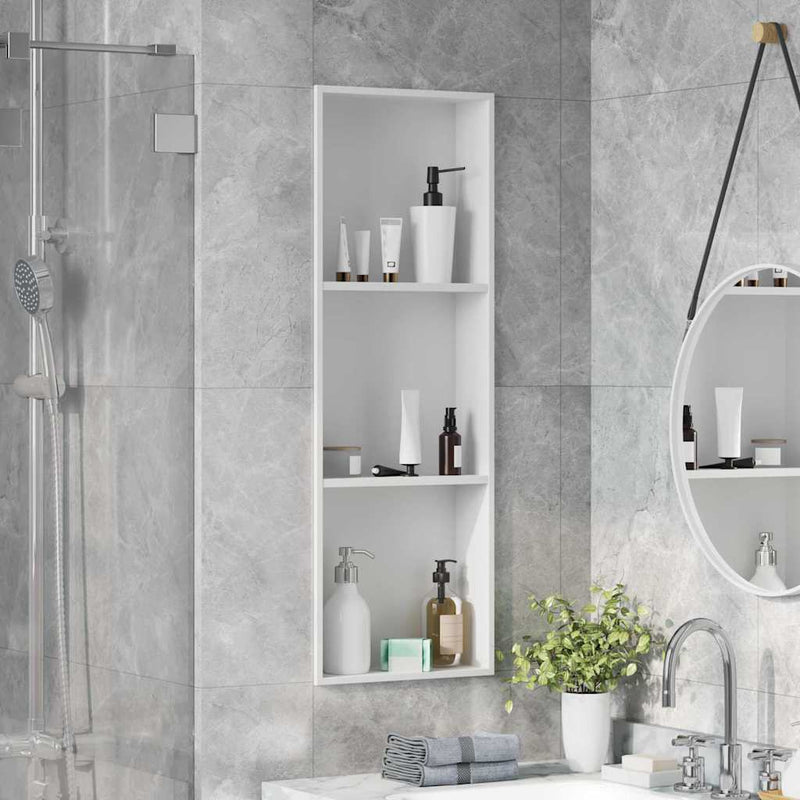Load image into Gallery viewer, Vidaxl douche niche wit 90 x 30 x 9,5 cm roestvrij staal