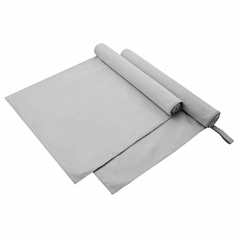 Load image into Gallery viewer, Vidaxl sporthanddoeken 2 pcs grijs 180 x 90 cm polyester en polyamide