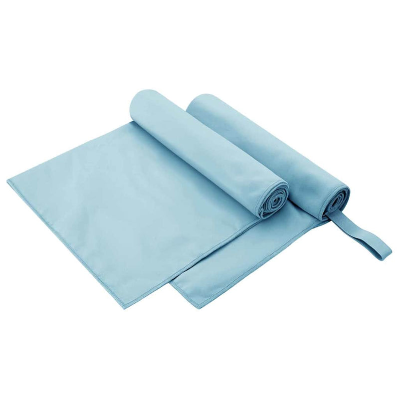 Load image into Gallery viewer, Vidaxl sporthanddoeken 2 pcs blauw 100 x 50 cm polyester en polyamide