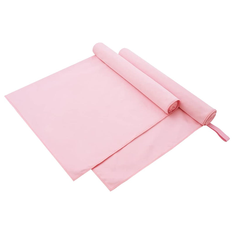 Load image into Gallery viewer, Vidaxl sporthanddoeken 2 pcs roze 180 x 90 cm polyester en polyamide