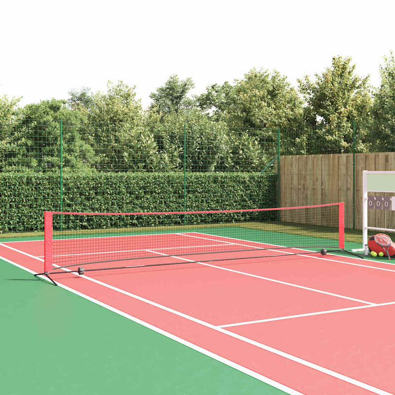 Load image into Gallery viewer, Vidaxl tennisnet zwart en rood 494,5 x 90 x 87 cm polyester