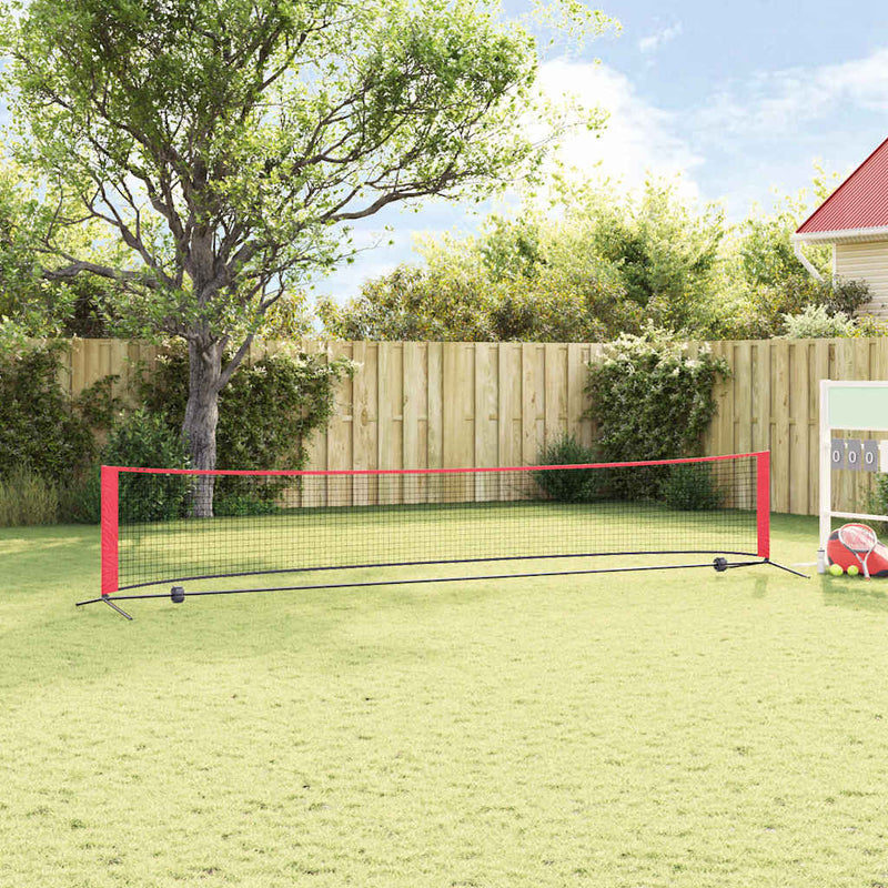 Load image into Gallery viewer, Vidaxl tennisnet zwart en rood 494,5 x 90 x 87 cm polyester