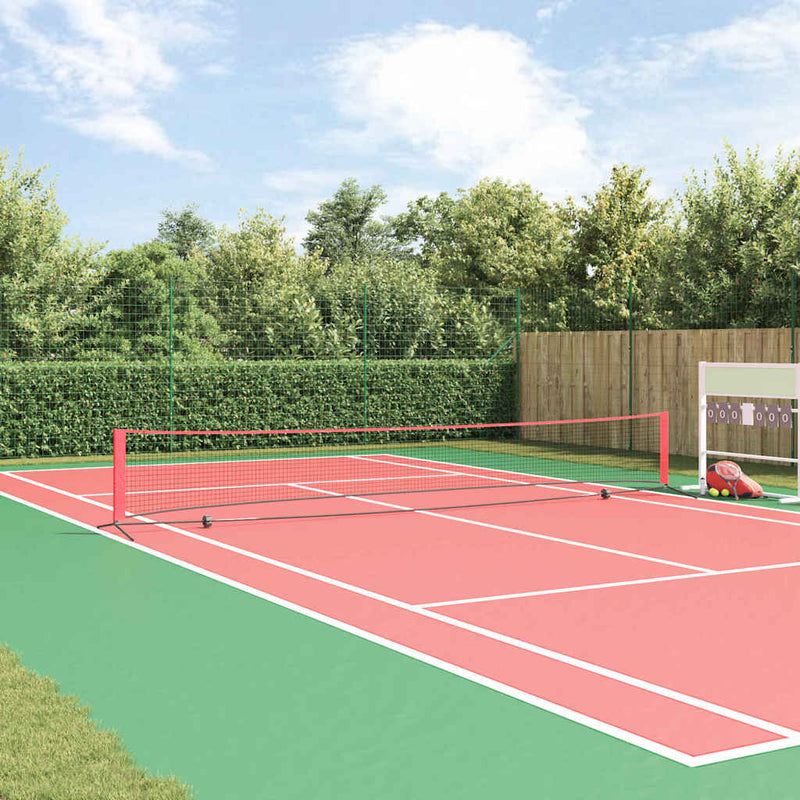 Load image into Gallery viewer, Vidaxl tennisnet zwart en rood 595 x 90,5 x 87 cm polyester