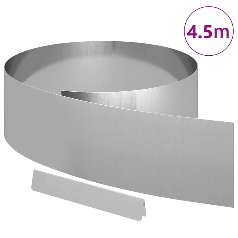 Load image into Gallery viewer, Vidaxl tuinrand zilver 450 x 0.05 x 15 cm gegalvaniseerd staal