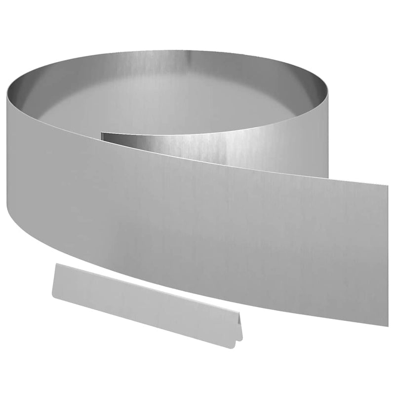 Load image into Gallery viewer, Vidaxl tuinrand 4 pcs zilver 450 x 0.05 x 15 cm gegalvaniseerd staal
