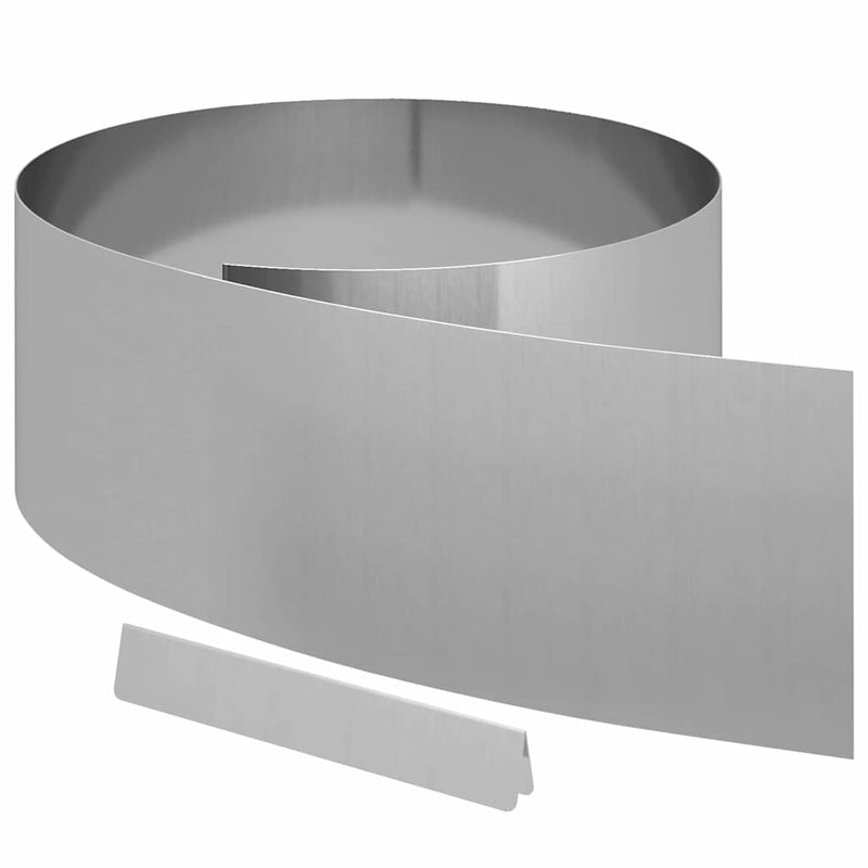Load image into Gallery viewer, Vidaxl tuinrand zilver 450 x 0.05 x 15 cm gegalvaniseerd staal