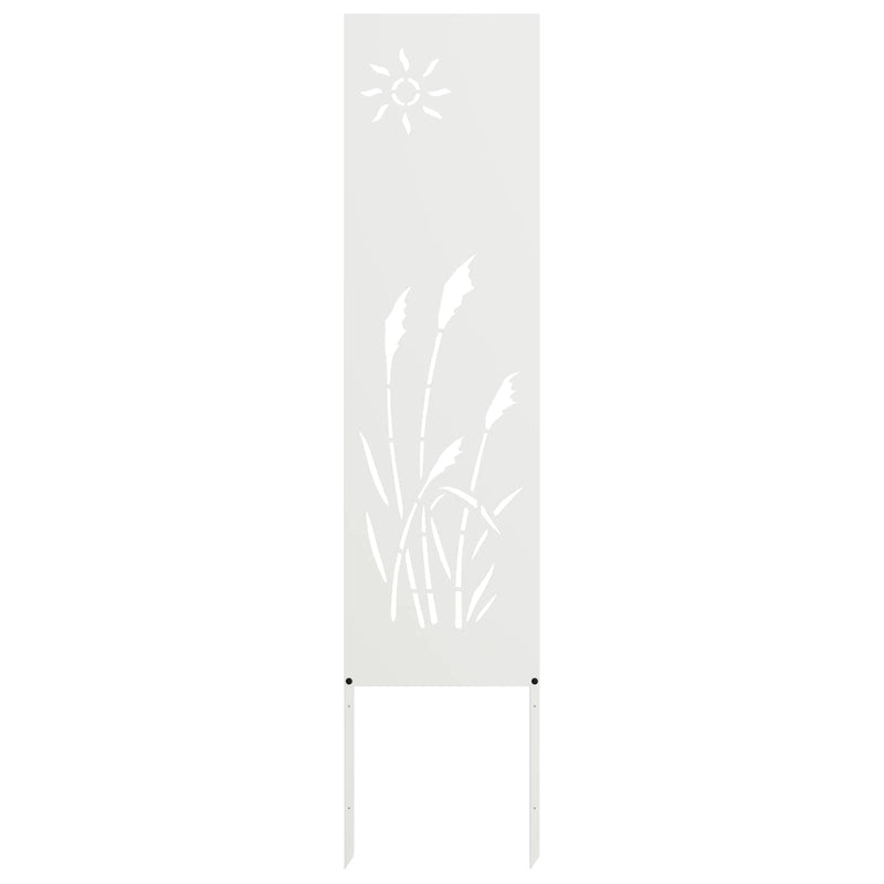 Load image into Gallery viewer, Vidaxl tuin privacy screen fretwerk wit 32 x 140 cm koudgewalst staal