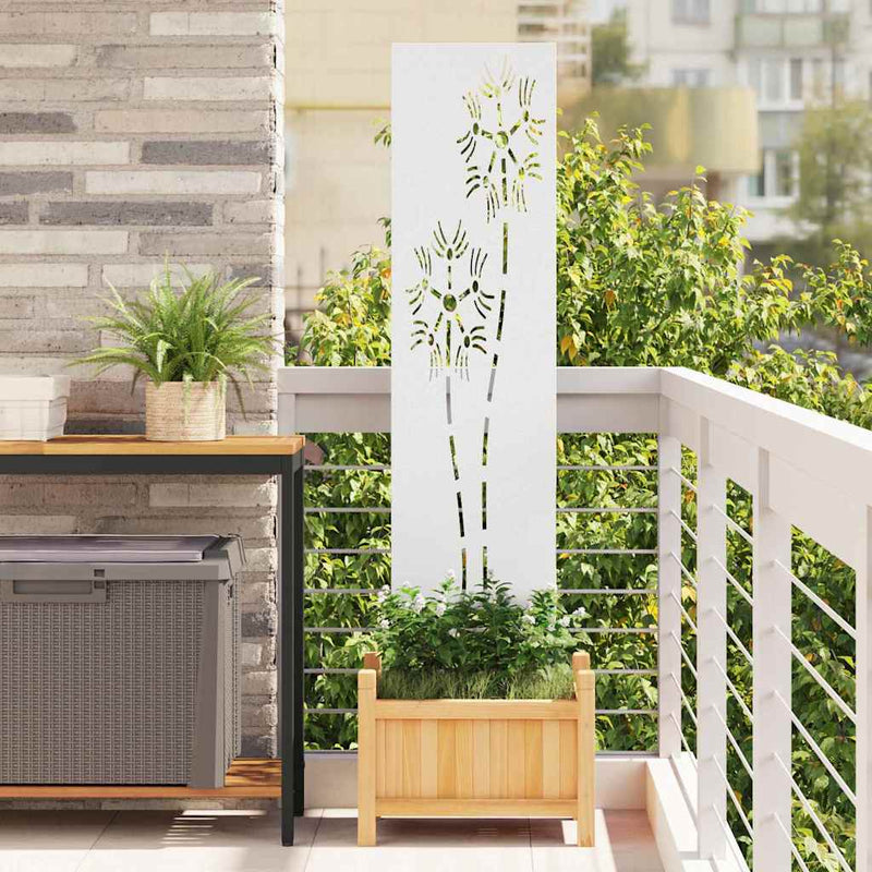 Load image into Gallery viewer, Vidaxl tuin privacy screen fretwerk wit 32 x 140 cm koudgewalst staal
