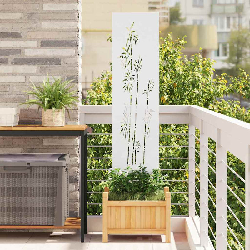 Load image into Gallery viewer, Vidaxl tuin privacy screen bloemen wit 32 x 140 cm koudgewalst staal