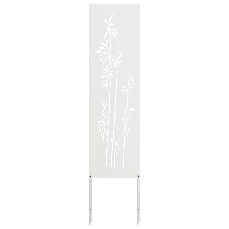 Load image into Gallery viewer, Vidaxl tuin privacy screen bloemen wit 32 x 140 cm koudgewalst staal