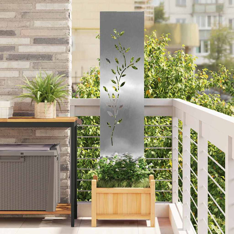 Load image into Gallery viewer, Vidaxl tuin privacy screen bloemen zilver 32 x 140 cm roestvrij staal