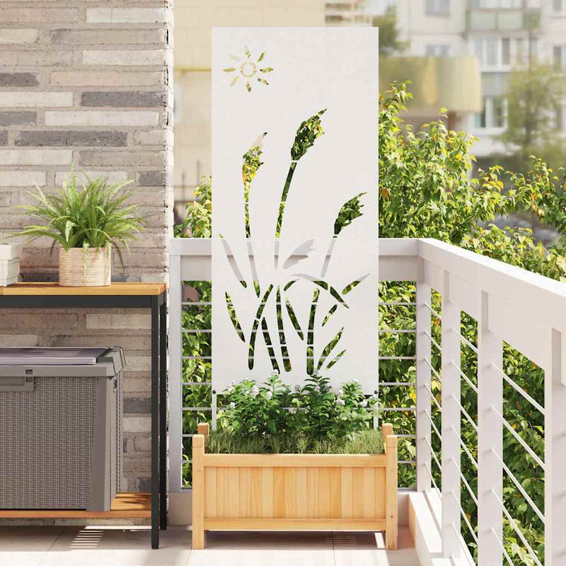 Load image into Gallery viewer, Vidaxl tuin privacy screen fretwerk wit 50 x 140 cm koudgewalst staal