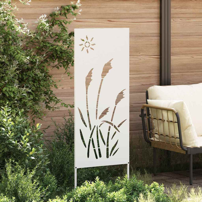 Load image into Gallery viewer, Vidaxl tuin privacy screen fretwerk wit 50 x 140 cm koudgewalst staal