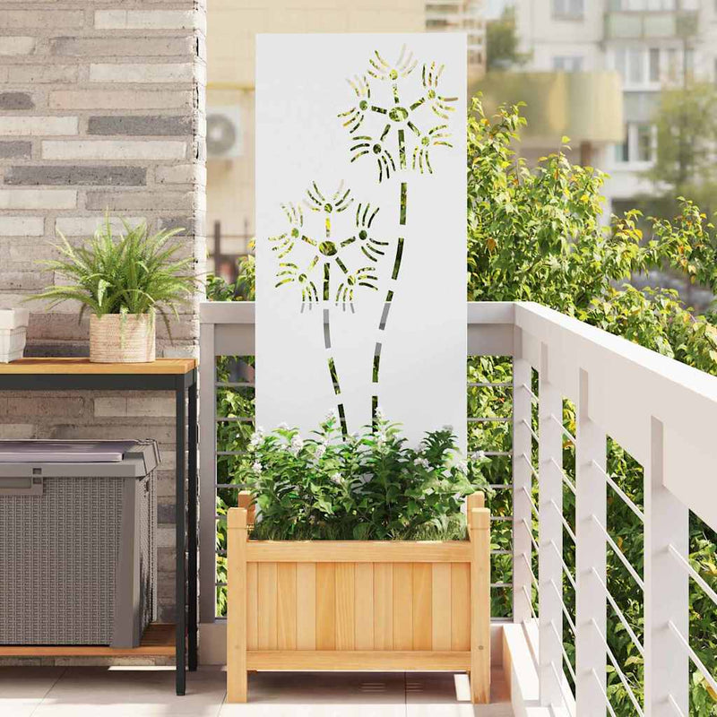 Load image into Gallery viewer, Vidaxl tuin privacy screen fretwerk wit 50 x 140 cm koudgewalst staal