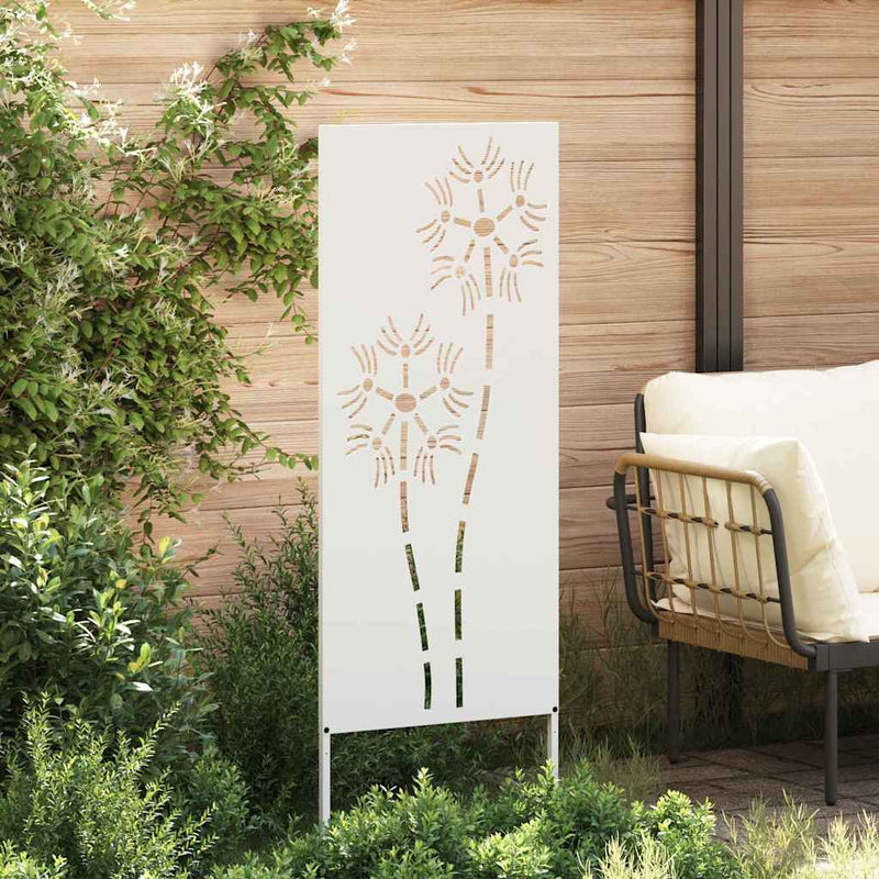 Load image into Gallery viewer, Vidaxl tuin privacy screen fretwerk wit 50 x 140 cm koudgewalst staal