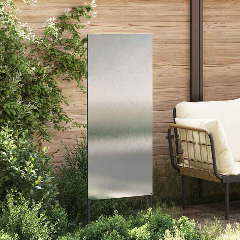 Load image into Gallery viewer, Vidaxl tuin privacy screen fretwerk zilver 50 x 140 cm roestvrij staal
