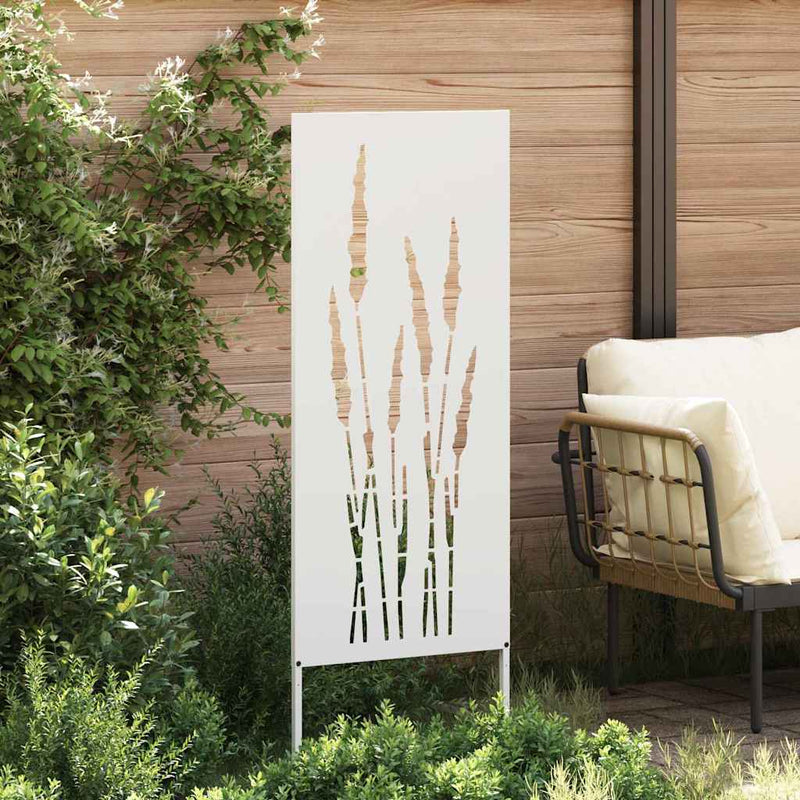 Load image into Gallery viewer, Vidaxl tuin privacy screen bloemen wit 50 x 140 cm koudgewalst staal