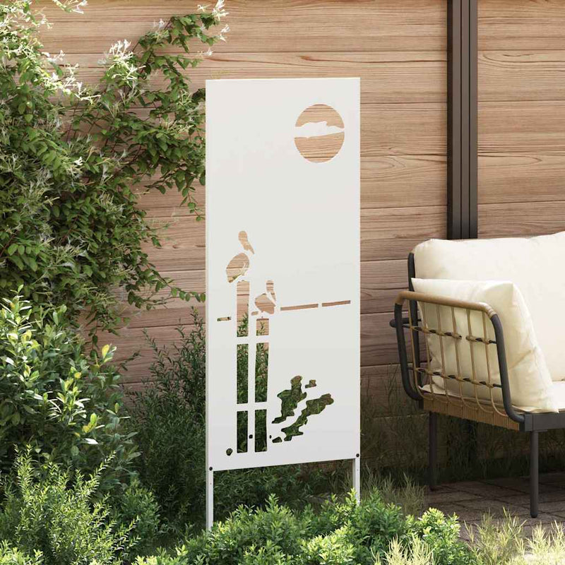 Load image into Gallery viewer, Vidaxl tuin privacy screen fretwerk wit 50 x 140 cm koudgewalst staal