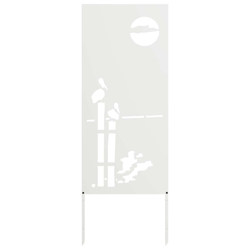 Load image into Gallery viewer, Vidaxl tuin privacy screen fretwerk wit 50 x 140 cm koudgewalst staal