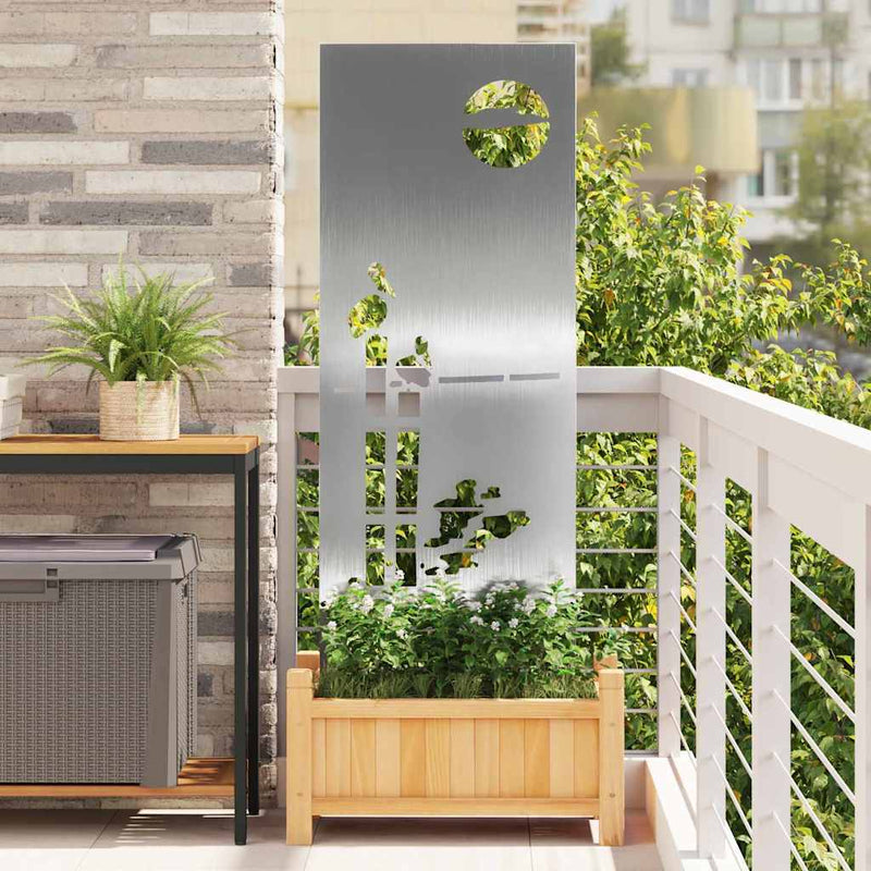 Load image into Gallery viewer, Vidaxl tuin privacy screen fretwerk zilver 50 x 140 cm roestvrij staal