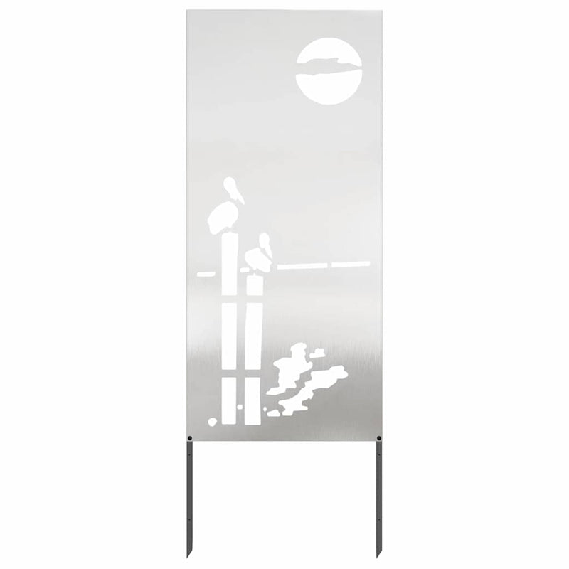 Load image into Gallery viewer, Vidaxl tuin privacy screen fretwerk zilver 50 x 140 cm roestvrij staal