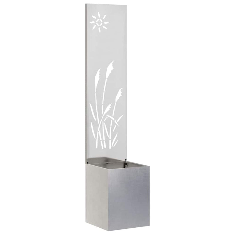 Load image into Gallery viewer, Vidaxl tuin privacy screen fretwerk zilver 32 x 140 cm roestvrij staal