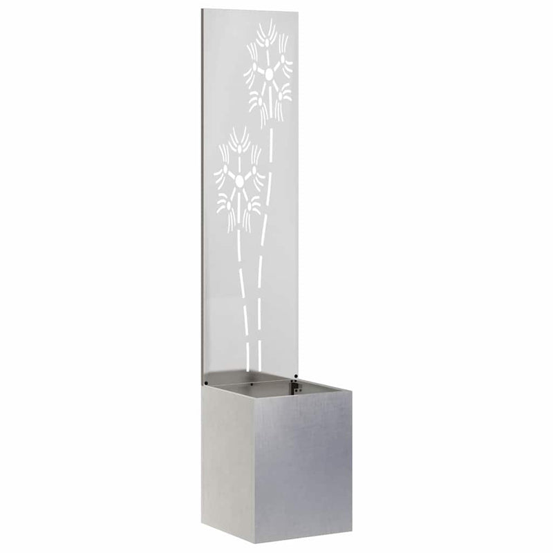 Load image into Gallery viewer, Vidaxl tuin privacy screen bloemen zilver 32 x 140 cm roestvrij staal