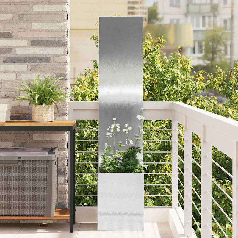 Load image into Gallery viewer, Vidaxl tuin privacy screen fretwerk zilver 32 x 140 cm roestvrij staal