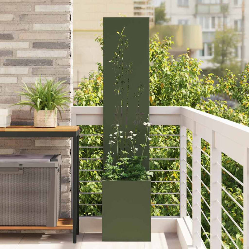 Load image into Gallery viewer, Vidaxl tuin privacy screen bloemen olijfgroen 32 x 32 x 150 cm