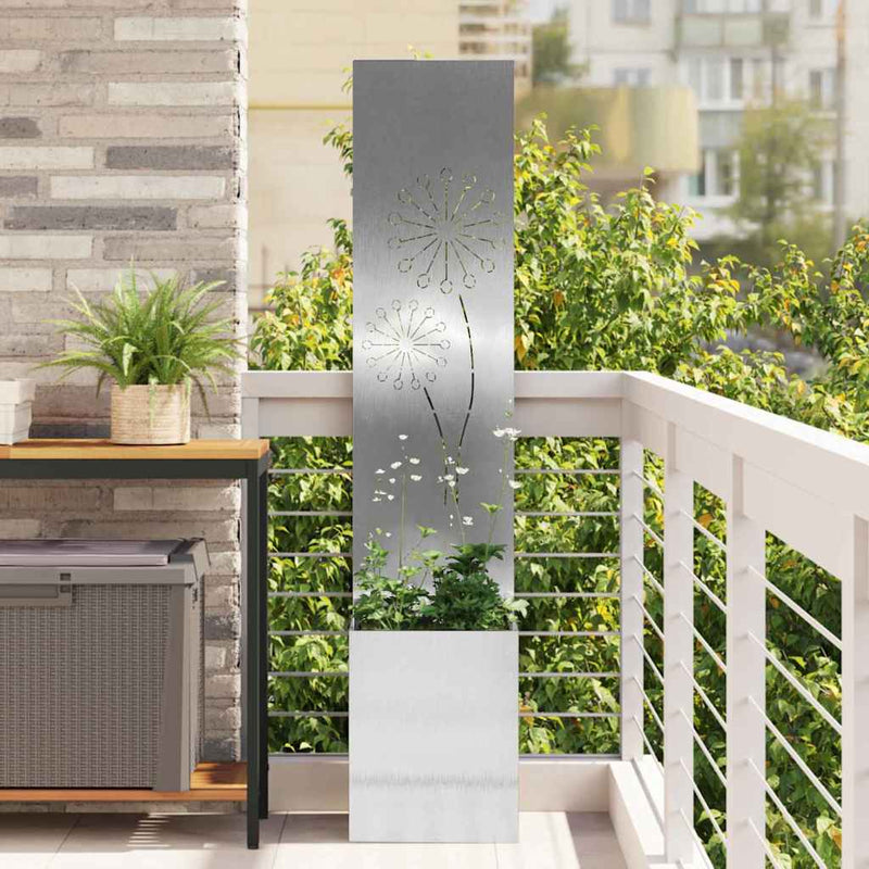 Load image into Gallery viewer, Vidaxl tuin privacy screen fretwerk zilver 32 x 140 cm roestvrij staal