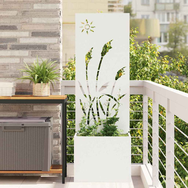 Load image into Gallery viewer, Vidaxl tuin privacy screen fretwerk wit 50 x 140 cm koudgewalst staal