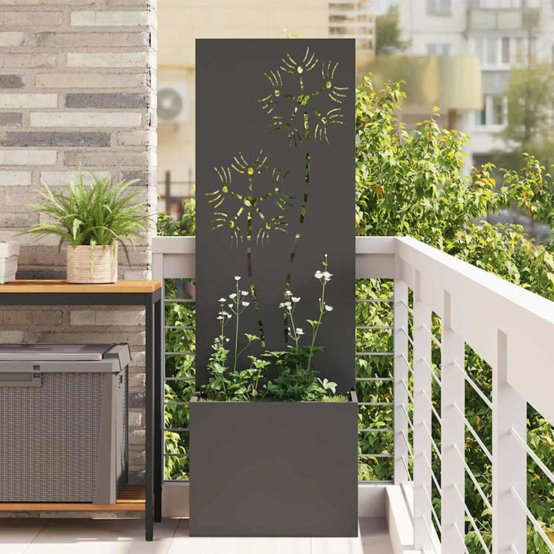 Load image into Gallery viewer, Vidaxl tuin privacy screen zwart 50 x 32 x 150 cm koudgewalst staal