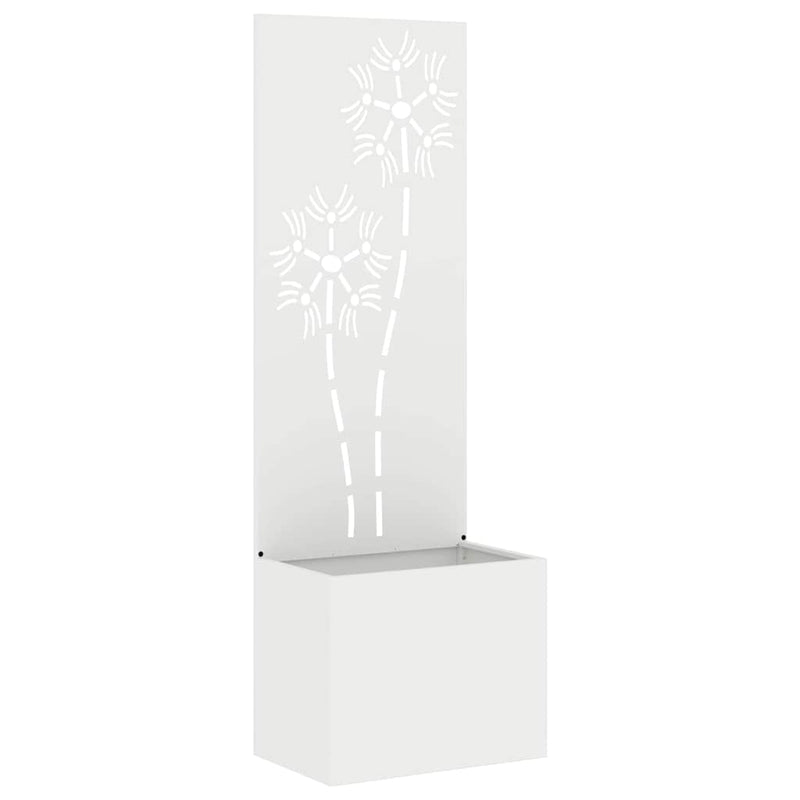 Load image into Gallery viewer, Vidaxl tuin privacy screen bloemen wit 50 x 140 cm koudgewalst staal