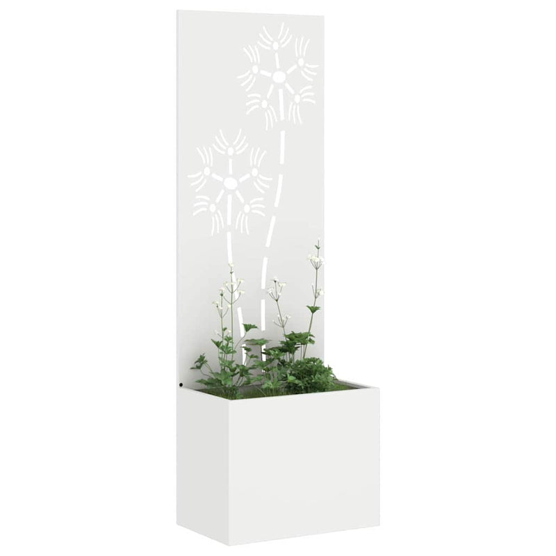Load image into Gallery viewer, Vidaxl tuin privacy screen bloemen wit 50 x 140 cm koudgewalst staal