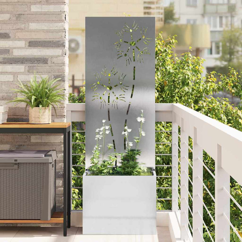 Load image into Gallery viewer, Vidaxl tuin privacy screen bloemen zilver 50 x 140 cm roestvrij staal