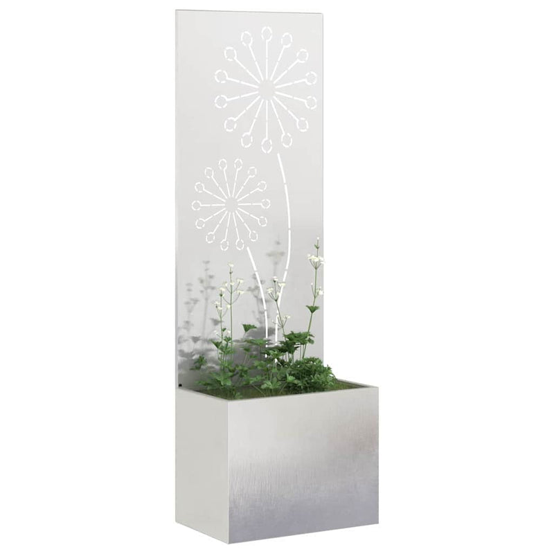 Load image into Gallery viewer, Vidaxl tuin privacy screen fretwerk zilver 50 x 140 cm roestvrij staal