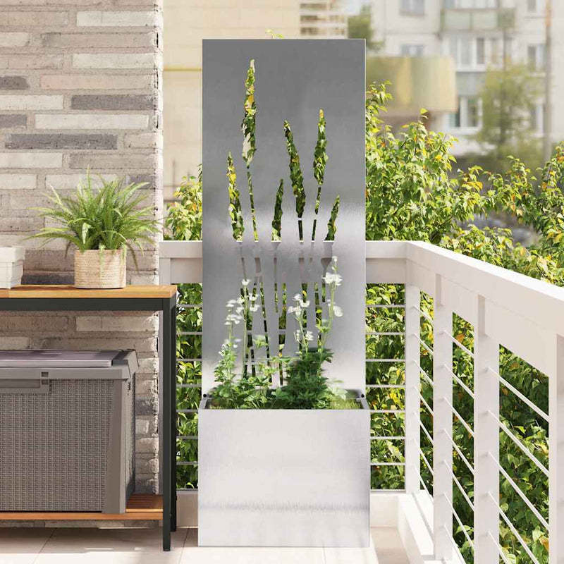 Load image into Gallery viewer, Vidaxl tuin privacy screen fretwerk zilver 50 x 140 cm roestvrij staal