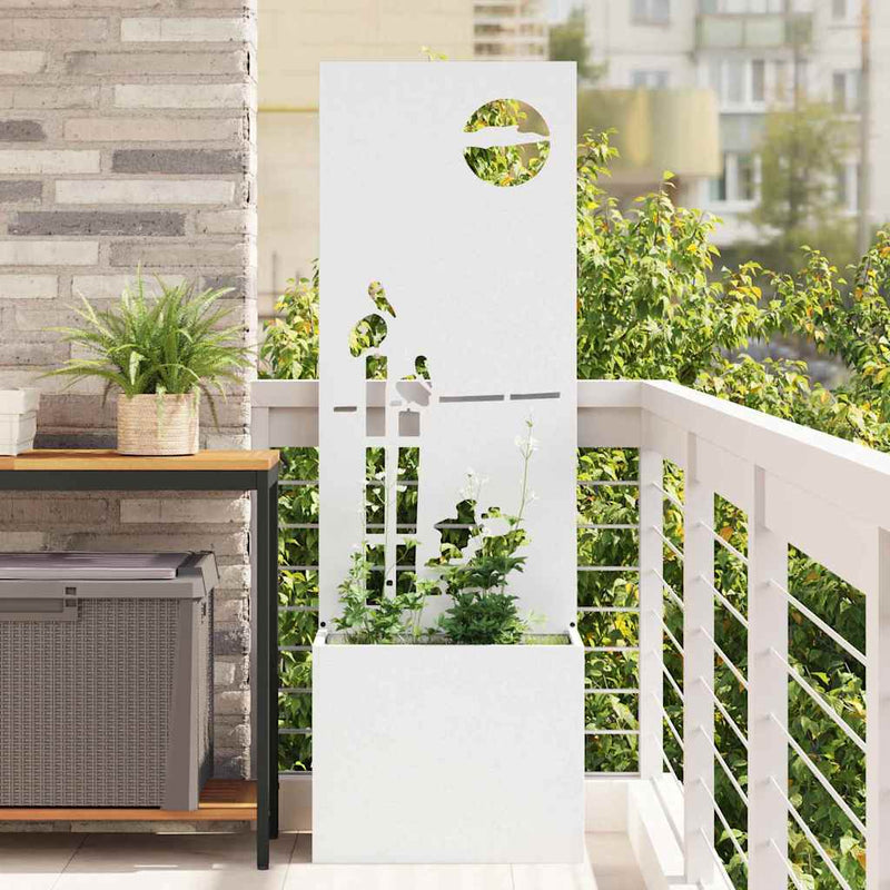 Load image into Gallery viewer, Vidaxl tuin privacy screen fretwerk wit 50 x 140 cm koudgewalst staal