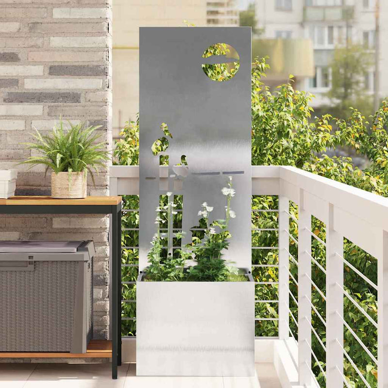 Load image into Gallery viewer, Vidaxl tuin privacy screen fretwerk zilver 50 x 140 cm roestvrij staal