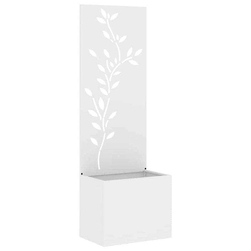 Load image into Gallery viewer, Vidaxl tuin privacy screen bloemen wit 50 x 140 cm koudgewalst staal