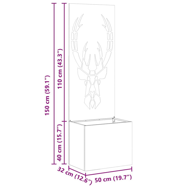Load image into Gallery viewer, Vidaxl tuin privacy screen roestig 50 x 32 x 150 cm cortenstaal