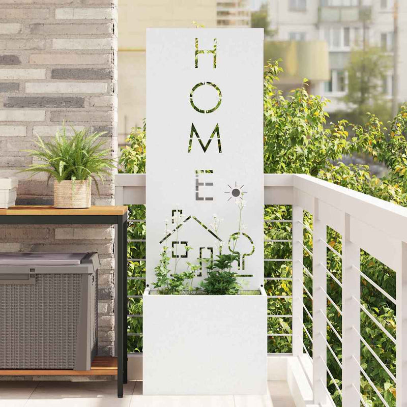 Load image into Gallery viewer, Vidaxl tuin privacy screen fretwerk wit 50 x 140 cm koudgewalst staal