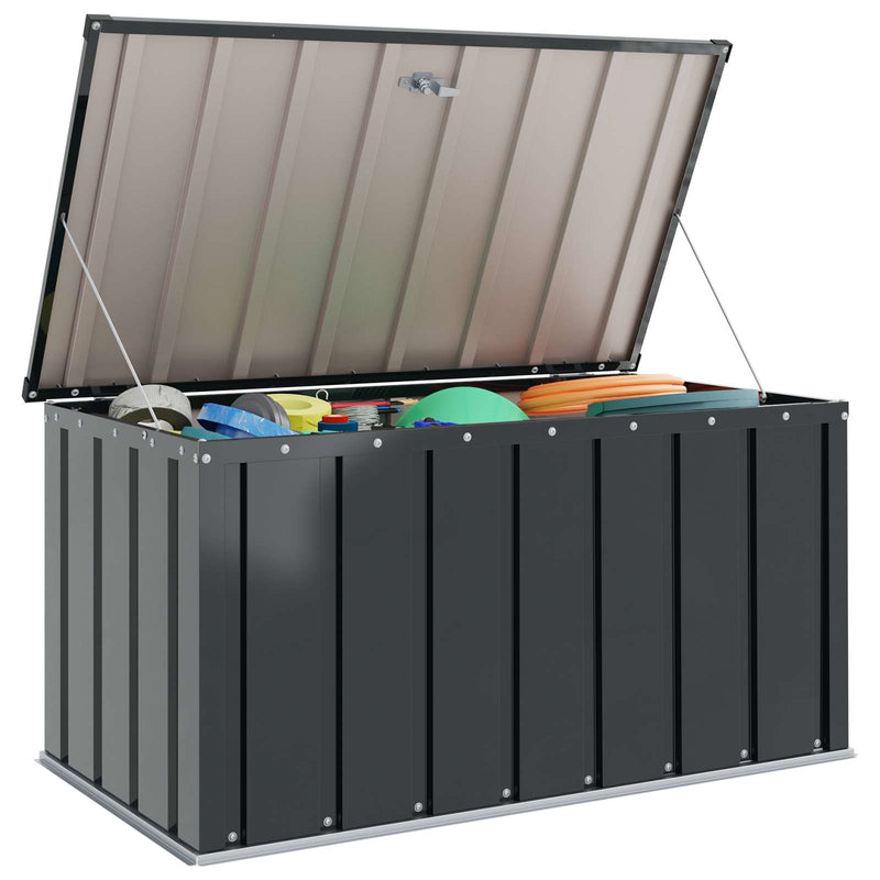 Load image into Gallery viewer, Vidaxl tuinopslagdoos zwart 101 x 56,5 x 50 cm staal