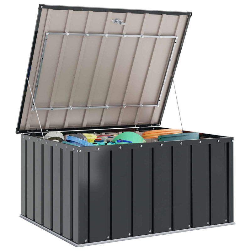 Load image into Gallery viewer, Vidaxl tuinopslagdoos zwart 101 x 82 x 50 cm staal