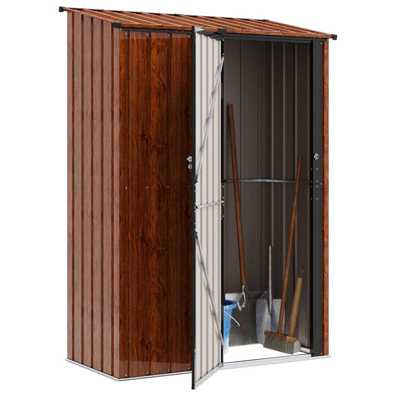 Load image into Gallery viewer, Vidaxl tuinhuisjes bruin 140,5 x 74 x 200 cm metaal