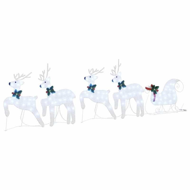 Load image into Gallery viewer, Vidaxl led rendieren 5 pcs zilver stof