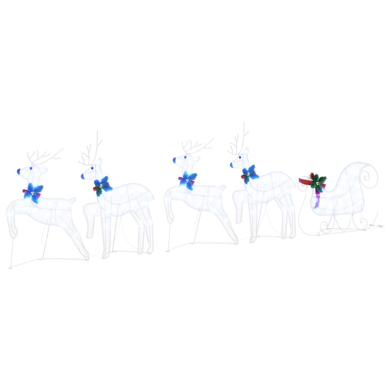 Load image into Gallery viewer, Vidaxl led rendieren 5 pcs wit stof